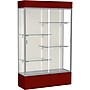 Waddell Spirit 48"W x 80"H x 16"D Lighted Floor Case, Plaque Back, Satin Finish, Maroon Base and Top~#|#~s1080423_sc7