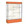 Ghent Spirit 60"W x 80"H x 16"D Lighted Floor Case, Plaque Back, Satin Finish, Orange Base and Top~#|#~s1080435_sc7