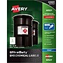 Avery UltraDuty GHS Chemical Labels for Pigment-Based Inkjet Printers, Waterproof, 8-1/2" x 11", 50/Box (60521)~#|#~s1097676_sc7