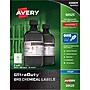 Avery UltraDuty GHS Chemical Labels for Pigment-Based Inkjet Printers, Waterproof, UV Resistant, 2" x 4", 500/Box (60525)~#|#~s1097680_sc7