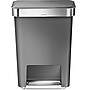 simplehuman Plastic Step Trash Can, Gray And Silver, 12 Gal. (CW1386)~#|#~s1100521_sc7