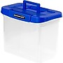 Bankers Box Heavy-Duty Plastic Portable File Storage Box, Letter Size, Blue/Clear (0086301)~#|#~s1111465_sc7