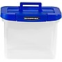 Bankers Box Heavy-Duty Plastic Portable File Storage Box, Letter Size, Blue/Clear (0086301)~#|#~s1111469_sc7