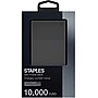 Staples Rechargeable Slim Power Bank, 10000 mAh 3.4 Amp, Gray/Black (53062)~#|#~s1126918_sc7