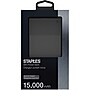 Staples Rechargeable Slim Power Bank, 15,000 mAh 3.4 Amp, Gray/Black (53063)~#|#~s1126919_sc7