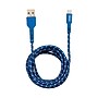 Staples Braided Lightning Charge & Sync Cable, 6 ft., Blue/Silver~#|#~s1127186_sc7