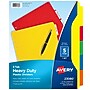 Avery Heavy-Duty Blank Plastic Divider, 5-Tab, Assorted Colors, Set (23080)~#|#~sp36616487_sc7