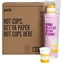 Perk 8 Oz Paper Hot Cups, 500 Count Bulk Disposable Coffee Cups for Hot Beverages, White/Yellow~#|#~s1176622_sc7
