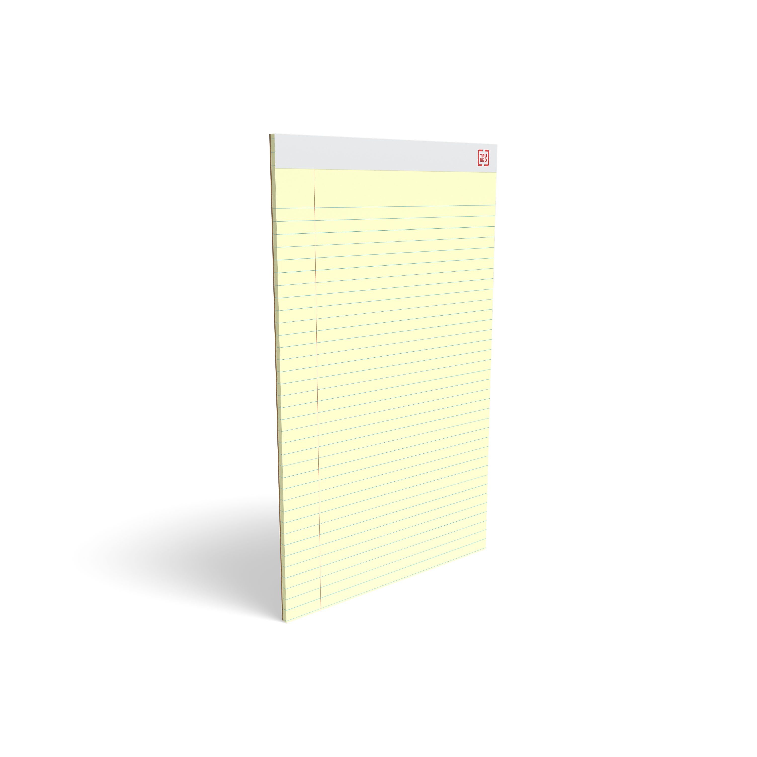 Staples Notepads 8.5" x 14" Wide Yellow 50 Sheets/Pad 12 Pads/PK (26830
