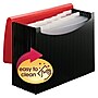 Smead Plastic Accordian File, 12 Pockets, Letter Size, Red/Black  (70866)~#|#~s1184696_sc7
