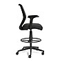Staples Essentials Fabric Drafting Stool with Backrest and Footrest, Black (UN59384)~#|#~s1194440_sc7