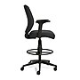 Staples Essentials Fabric Drafting Stool with Backrest and Footrest, Black (UN59388)~#|#~s1194448_sc7