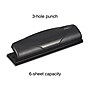 Staples Mini 3-Hole Punch, 6 Sheet Capacity, Black (21419-CC)~#|#~s1208246_sc7