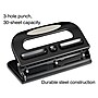 Staples Circle 3-Hole Punch, 30 Sheet Capacity, Black (24549/33989)~#|#~s1208257_sc7