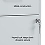 Staples 2-Drawer Mobile Vertical File Cabinet, Letter Size, Lockable, 26.3"H x 14.3"W x 18.9"D, Gray (ST60053-CC)~#|#~s1212847_sc7