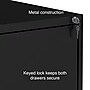 STAPLES 2-Drawer Lateral File Cabinet, Letter & Legal Size Documents, Lockable, 29.8" W x 20.6" D x 27.3" H, Black~#|#~s1212946_sc7