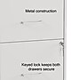 Staples® 2-Drawer Mobile Vertical File Cabinet, Letter Size, Lockable, 26.3"H x 14"W x 18"D, White (52155)~#|#~s1212967_sc7