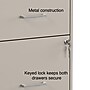 Staples 2-Drawer Vertical File Cabinet, Letter Size, Lockable, 24.1"H x 14.3"W x 18"D, Putty (ST52150-CC)~#|#~s1212975_sc7