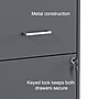 Staples Light Duty 2-Drawer Mobile Vertical File Cabinet, Letter Size, Lockable, 24.1"H x 14.3"W x 18"D, Charcoal (ST52143-CC)~#|#~s1212981_sc7