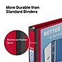 Staples Heavy Duty 1" 3-Ring Better Binder, D-Ring, Red (ST55844-CC)~#|#~s1213874_sc7