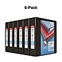 Staples Heavy Duty 2" 3-Ring View Binders, D-Ring, Black, 6/Pack (56233CT/24684CT)~#|#~s1215594_sc7