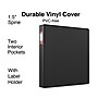 Staples 1 1/2" 3-Ring Non-View Binder With Label Holder, D-Ring, Black (26416-CC)~#|#~s1216367_sc7