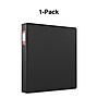Staples 1 1/2" 3-Ring Non-View Binder With Label Holder, D-Ring, Black (26416-CC)~#|#~s1216404_sc7