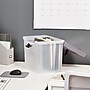 Staples File Box File Portable Tote, Letter Size, Clear (140165/111112)~#|#~s1219694_sc7