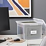 Staples Plastic File Box Snap, Letter/Legal Size, Clear, 4/Carton (TR57620CT)~#|#~s1219742_sc7