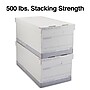 Staples Medium Duty 60% Recycled EZ Fold Corrugated File Box Lift Off Lid, Letter Size, White/Gray, 12/Carton (2489403)~#|#~s1219750_sc7