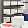 Staples Medium Duty 60% Recycled EZ Fold Corrugated File Box Lift Off Lid, Letter Size, White/Gray, 12/Carton (2489403)~#|#~s1219752_sc7