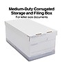 Staples Medium Duty 60% Recycled EZ Fold Corrugated File Box Lift Off Lid, Letter Size, White/Gray, 12/Carton (2489403)~#|#~s1219802_sc7