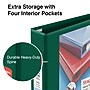 Staples Heavy-Duty 2-Inch D-Ring View Binder, Reinforced Spine, Holds Up to 450 Sheets, Green, for Office & School~#|#~s1221866_sc7