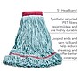 Coastwide Professional™ Looped-End Wet Mop Head, Large, Recycled PET, 5" Headband, Blue (CW57754)~#|#~s1223843_sc7