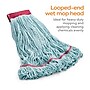 Coastwide Professional™ Looped-End Wet Mop Head, Large, Recycled PET, 5" Headband, Blue (CW57754)~#|#~s1223850_sc7