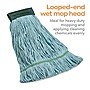Coastwide Professional™ Looped-End Wet Mop Head, Medium, Recycled PET, 5" Headband, Blue (CW57752)~#|#~s1223857_sc7