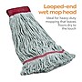 Coastwide Professional™ Looped-End Wet Mop Head, Large, Recycled PET/Cotton Blend, 5" Headband, Blue (CW57755)~#|#~s1223917_sc7