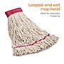 Coastwide Professional™ Looped-End Wet Mop Head, Large, Cotton, 5" Headband, White (CW57748)~#|#~s1224023_sc7