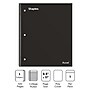 Staples Premium 1-Subject Notebook, 8.5" x 11", College Ruled, 100 Sheets, Black (ST20950D)~#|#~s1227246_sc7