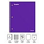Staples Premium Poly 1-Subject Notebook, 8.5" x 11", College Ruled, 100 Sheets, Purple (ST20954D)~#|#~s1227272_sc7