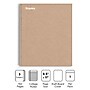 Staples Premium 3-Subject Notebook, 8.5" x 11", College Ruled, 150 Sheets, Brown (TR52123)~#|#~s1227335_sc7