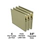 Staples Hanging File Pockets, 3.5" Expansion, Staight Cut, Letter Size, Standard Green, 4/Box (ST260828-CC)~#|#~s1227678_sc7