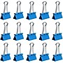 JAM Paper Colored Binder Clips, Medium,  5/8" Capacity, Blue, 15/Pack (339BCBU)~#|#~sp100189051_sc7