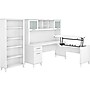 Bush Furniture Somerset 72"W 3 Position Sit to Stand L Shaped Desk with Hutch and Bookcase, White (SET017WH)~#|#~sp101295792_sc7