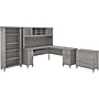 Bush Furniture Somerset 72"W L-Shaped Desk with Hutch, Lateral File Cabinet and Bookcase, Platinum Gray (SET012PG)~#|#~sp101401589_sc7