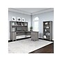 Bush Furniture Somerset 72"W L Shaped Desk with Hutch and 5 Shelf Bookcase, Platinum Gray (SET011PG)~#|#~sp101401615_sc7