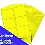 JAM Paper Shipping Label, 3 1/3" x 4", Neon Yellow, 6 Labels/Sheet, 20 Sheets/Pack (354328049)~#|#~sp102299564_sc7