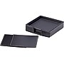 Bey-Berk 6-Piece Black Leather Coaster Set with Holder (SD955)~#|#~sp102303640_sc7