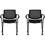 Offices To Go Mesh Back Fabric Office Nesting Chair, Black, 2/Carton (TDOTG11340B)~#|#~sp103015747_sc7