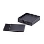 Bey-Berk 6-Piece Black Leather Coaster Set with Holder (SD955)~#|#~sp104901450_sc7